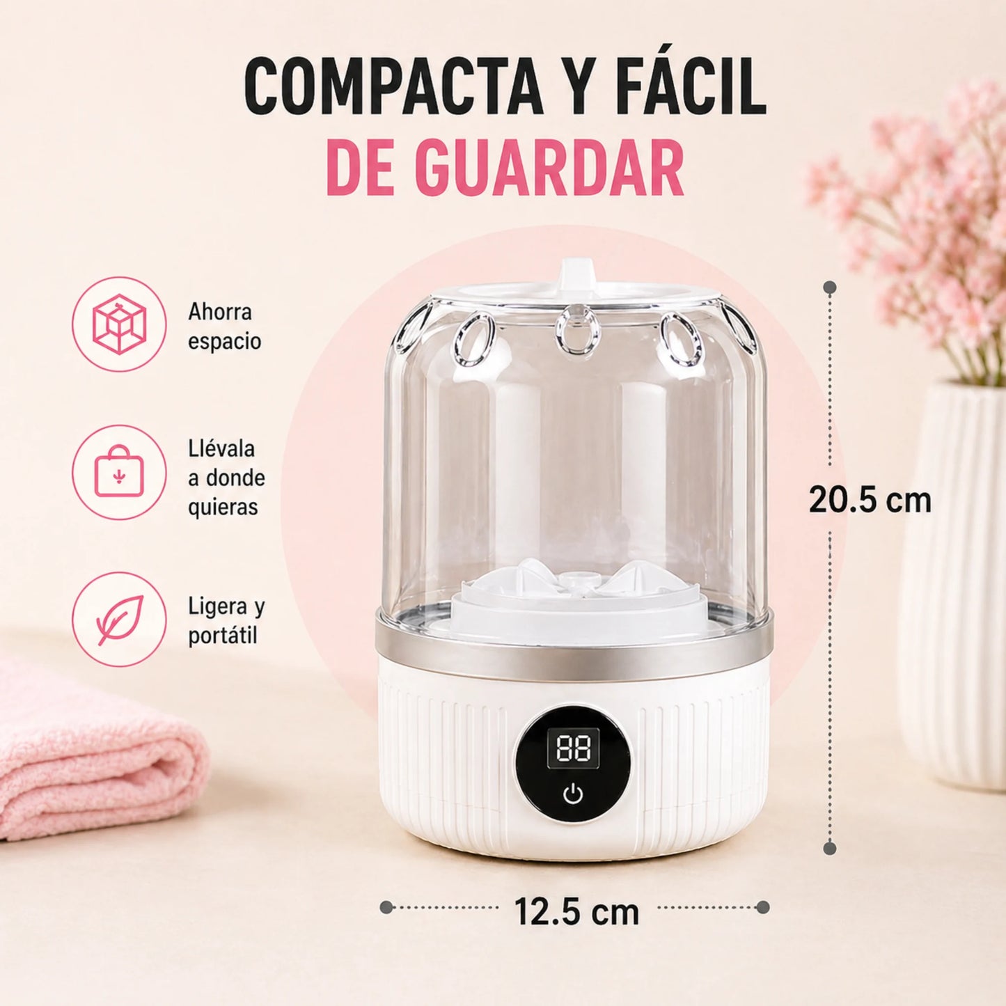 Mini Lavadora Portátil que Lava en Minutos™