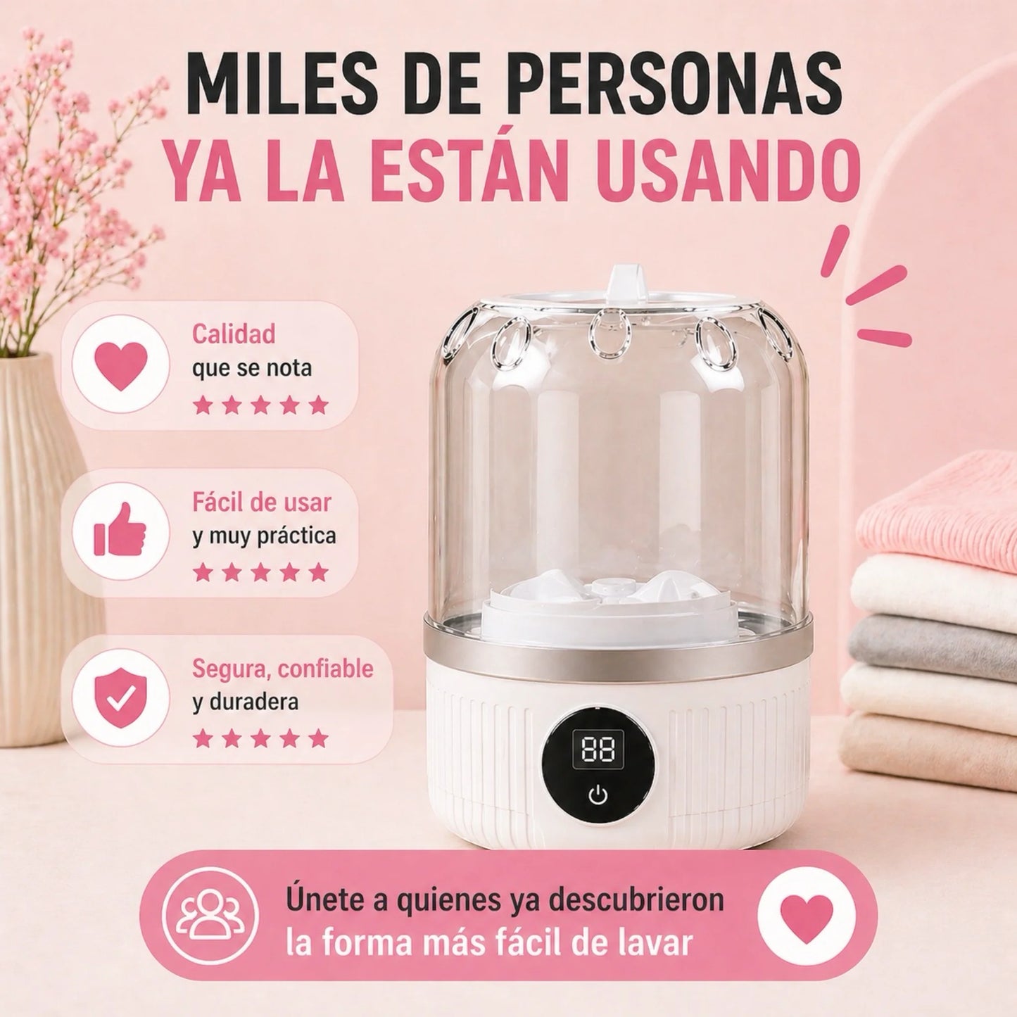 Mini Lavadora Portátil que Lava en Minutos™
